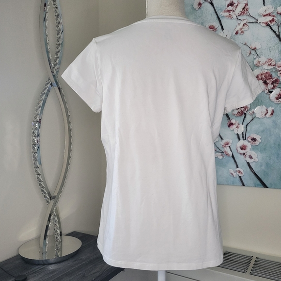 White and Silver Calvin Klein Top - Picture 5 of 7